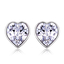 Aretes Blancos de Swarovski con Rodio En Forma De Corazón