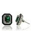 Aretes de Plata de Ley Con Esmeralda y Zirconia