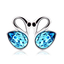Hermosos Aretes de Swarovski con Rodio en Forma de Cisne Color Azul