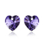 Hermosos Aretes Púrpuras de Cristal Swarovski En forma de Corazón