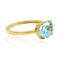 14K Gold Ring with Genuine Blue Oval Cut Topaz Gemstone