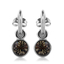 Aretes Redondos de Cristal Swarovski color Negro