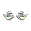 Aretes Color Verde de Swarovski con Rodio en Forma de Cisne