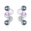 Aretes de Cristal Swarovski Color Negro en Forma de Círculos