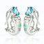 Oval Cut Alexandrite and White Opal .925 Silver Earrings