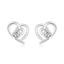 Aretes de Swarovski Color Blanco con Rodio en Forma de Corazón
