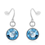 Aretes Elegantes de Swarovski Color Azul