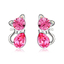 Aretes de Gatito de Cristal Swarovski Color Rosa