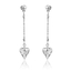 Aretes Largos de Corazón Swarovski Color Blanco