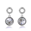 Aretes Redondos Cristal Swarovski En Color Blanco