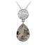 Precioso Collar de Cristal Swarovski Chapado en Rodio Color Negro