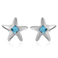 Aretes de Cristal Swarovski Color Azul en Forma de Estrella