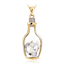 Collar de Cristal Swarovski en Forma de Botella con Baño de Oro 18k