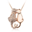 Beautiful Swarovski Double Family Cat Necklace