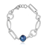 Pulsera de Rodio con Cristal Swarovski Azul