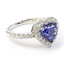 Anillo de Compromiso en Plata con Tanzanita Corazon