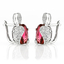 Aretes de Plata Fina .925 con Turmalina Rosa