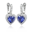 Aretes Leverbacks de Plata Gran Corazón con Tanzanita