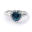 Sterling Silver Heart Ring with Alexandrite (Blue / Green)