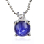 Collar de Zafiro Estrella Con Plata Solitario