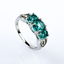 Anillo de Plata con 3 Gemas de Paraiba