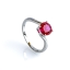 Elegante Anillo de Compromiso en Plata Con Rubi