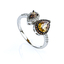 Anillo de Compromiso con Dos Piedras de Diamante Chocolate