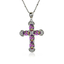 Beautiful Silver Cross With Mystic Topaz and Zirconia 32 mm x 20 mm