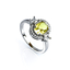 Anillo de Alejandrita Amarilla Corte Ovalada en Plata de Ley 925