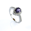 Anillo de Compromiso con Amatista Corte Pera