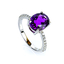 Amethyst Oval Cut Stone Ring 10 mm x 8 mm