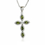 Silver Cross With Peridot and Zirconia