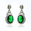 Set de Plata .925 Con Esmeralda Aretes y Dije