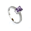 Anillo de Compromiso Corte Esmeralda Amatista