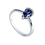 Tanzanite Sterling Silver Ring Pear Cut Stone