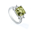 Sterling Silver Ring with Princess Cut Yellow Alexandrite