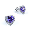 Aretes de Corazon con Tanzanita en Plata 925