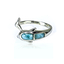 Anillo de Delfin Con Piedra de Larimar Genuina