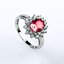 Princess Style Ruby Sterling Silver Ring