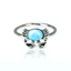 Genuine Larimar Cabuchon 925 Sterling Silver Crap Ring