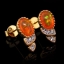 Preciosos Aretes de Plata con Baño de Oro 14K y Ópalo de Fuego