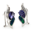 Aretes de Plata .925 con Tanzanita y Ópalo Asutraliano