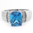 Elegante Anillo de Plata con Topacio Azul