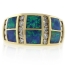 Anillo de Oro Macizo con Opalo y Diamantes
