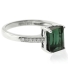 Anillo de 18k de Oro Blanco Verde Turmalina 2CT ( 7mm x5mm ) 0.06CT Diamantes