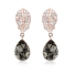 Aretes de Swarovski de Oro Rosa de 14k Color Diamante Negro