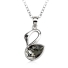 Collar Cisne Negra Swarovski Cristal Con Rodio