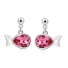 Aretes en Forma de Pez de Cristal Swarovski Rosados