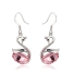 Hermosos Aretes de Swarovski con Rodio en Forma de Cisne Color Rosa
