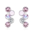 Aretes de Cristal Austriaco en Forma de círculos tonos rosas
